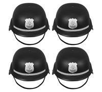 CLISPEED 4 pièces Casque de Policier Bobby Garçon Fille Accessoires Déguisement Policeman Dress Up Hats Léger et Confortable Chapeaux Costume Halloween Garçon Fille pour Jeux Cosplay et