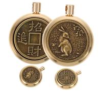 CLISPEED 4 pièces Charms Lapin Antiques Cuivre pour Fabrication de Bijoux DIY Breloques Porte-clés et Pendentifs Signe Chinois Année Du Lapin Accessoires Artisanaux Vintage