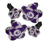 CLISPEED 4 Pièces Clips de Ventilation Forme de Fleur Camélia Accessoires pour Voiture Diffuseur de Parfum Élégant pour Intérieur Décoration Pratique et Stylée pour Femmes et Filles