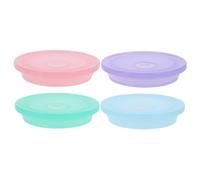 CLISPEED 4 Pièces Couvercles Mason Jar avec Trou pour Paille Lot de Colorées Compatibles Bocaux Verre Large Ouverture Étanches et Durables pour Boissons Variées