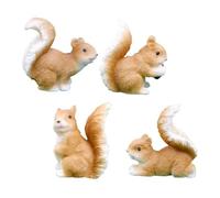 CLISPEED 4 pièces Figurines Miniatures Écureuils Résine Décorations de Jardin Intérieur et Extérieur Ornements Animaux de Table pour Mini Jardin Pots de Fleurs Gâteaux et Aquarium