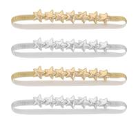 CLISPEED 4 Pièces Headbands for Babies with Five-Pointed Star Design Soft Stretchable Star Hair Accessories for Secure Fit and Everyday Wear