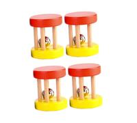 CLISPEED 4 Pièces Jouets à Hochet Bois pour Garçon Fille Éveil Sensoriel et Motricité Fine Couleurs Aléatoires Éducatif pour Tout Petits Couleur Aléatoire