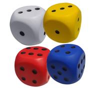 CLISPEED 4 pièces Lot de Dés Mousse Multi Faces Colorés Cubes Éducatifs Éponge pour Jeux Loisirs et Animations Festives Couleur Aléatoire Couleur Aléatoire
