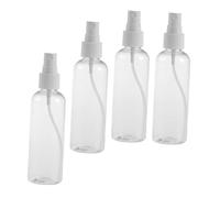 CLISPEED 4 pièces Lot de Flacons Pulvérisateurs Rechargeables Plastique Transparent avec Brumisateur Blanc Spray Fin Portable pour Maquillage Soin Peau et Voyage