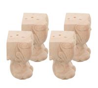 CLISPEED 4 pièces Lot Meubles Bois Massif Sculptés Style Européen Supports Solides pour Canapé Armoire Table Remplaçants Faciles à Installer