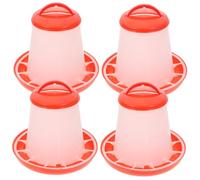 CLISPEED 4 pièces Mangeoire Automatique pour Poulets Robuste avec Couvercle Distributeur Alimentaire pour Volaille et Poussins Facile à Remplir et Résistante Aux Chocs Usage Professionnel