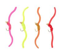 CLISPEED 4 Pièces Mouches à Truite Taille 12, Leurres vers Silicone,