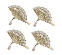 CLISPEED 4 pièces Pinces à Cheveux Éventail Vintage Ornements Coiffure Mariage Fête Élégants pour Femmes et Filles 4PCS
