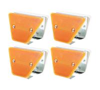 CLISPEED 4 Pièces Réflecteur de Signalisation Trapézoïdal à Monter, Double | ABS Orange, Structure Résistante au Vent, pour Allée et Autoroute, Installation Simple