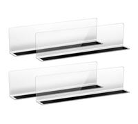 CLISPEED 4 Séparateurs d'Étagères Magnétiques en PVC Transparent 20 CM X 6 CM pour Rayonnages de Vente au Détail Séparateurs de Placard Compacts et Résistants aux Chocs