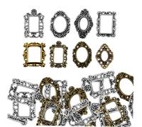 CLISPEED 40 Pièces Cadre Photo ongles cadres miniatures cadre d'image Décorations d'art d'ongle clou gothique fleuri moderne manucure Cadre de charme en métal mini ornement de cadre alliage