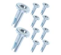 CLISPEED 40 Pièces Douille de Remplacement Métal pour Roulette de Chaise, Insert de Tige de Roue Pivotante en Fer, Argenté, pour Roues de Chaise de Bureau et Meubles, Sols Durs, Espace