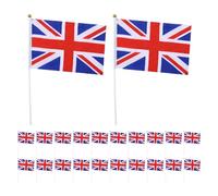CLISPEED 40pièces Drapeaux Royaume-uni à Bâton Petit Drapeau à Main Britannique pour Événements Sportifs Fête Nationale et Décorations Patriotiques