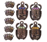 CLISPEED 48 Pièces Breloques Scarabée Égyptien avec Cristaux Strass Pendentifs DIY pour Colliers Bracelets Symboles Protection et Renaissance Mix Couleurs