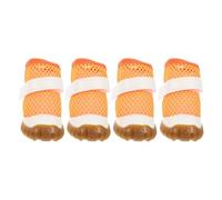CLISPEED 4pcs Bottines pour Chiens Respirantes en PVC Orange, Accessoires D'été pour Animaux, Protection Saleté et Rayures, Adaptées à Chiots de 3 à 7kg pour Usage Intérieur
