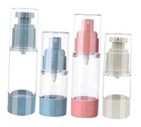 CLISPEED 4pièces Distributeur Sous Vide Flacons Pulvérisateurs Lotion Anti-fuite Rechargeable Voyage Soin Peau Cheveux