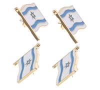 CLISPEED 4pièces Lot De Épinglettes Métalliques Drapeau Israélien Broches Souvenir Pour Vestes Ou Occasions Spéciales