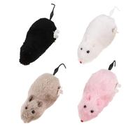 CLISPEED 4pièces Souris Peluche à Remonter Jouet pour Chat Et Chien avec Mécanisme Mécanique Fausse Souris Réaliste sans Alimentation Requise