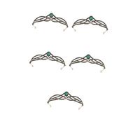 CLISPEED 5 Pièces Bijoux couronne rétro communion dame ancien diadème d'or homme corbeau Fille couronne baroque vintage Bijoux décorées cheveux Vert