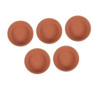 CLISPEED 5 pièces Soucoupe Pot Fleurs Terre Cuite Rouge Lot de Plateau Réutilisable Étanche Dérapant pour Plantes Dintérieur Support pour Récipients et Cache Pots