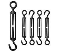 CLISPEED 5 pièces Tendeur Câble Crochet Œil Inox Noir Électrophorèse Résistant Réglable pour Fil Tension et Voiles Ombrage Lot