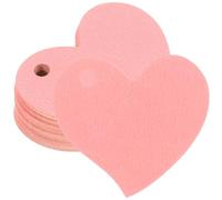 CLISPEED 50 Cartes Étiquettes en Papier Kraft Recyclé de Cœur, 50pcs, Couleur Rose, pour Décoration Saint-valentin, Étiquettes Suspendues Romantiques et Réutilisables