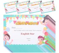 CLISPEED 50 Pièces Certificats de Récompense pour Garçon et Filles, Certificat de Récompense Scolaire, Papier A4, Impression Couleur Haute Définition Recto, pour Fournitures Scolaires,