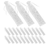 CLISPEED 50 pièces Lot de Sacs de Rangement en Tissu Blanc pour Éventails Pliants Sacs Légers à Cordon Pratiques pour Éventails Portables