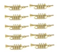 CLISPEED 50 Pièces Miniature Instruments Dorés Modèles Miniatures de Trompette Saxophone Clarinettes pour Décorations de Noël Accessoires de Maison de Poupée Jouets Éducatifs