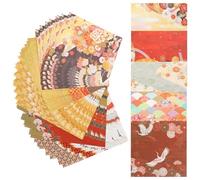 CLISPEED 50 pièces Origami Papier Carré Double Face Imprimé Papier DIY Japonais pour Débutants Motifs Chinois et Japonais pour Artisanat Créatif et Scrapbooking
