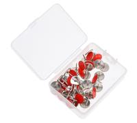CLISPEED 50 Punaises Réfléchissantes en Fer pour Camping et Randonnée, Résistantes aux Chocs, Couleur Rouge, Visibilité Nocturne Améliorée pour Marquage de Sentiers