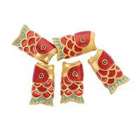CLISPEED 5pcs Perles Rouges en Alliage pour Bracelets avec Grands Trous, Breloques Poissons Stylées, Accessoires Polyvalents pour Fabrication de Bijoux Modernes