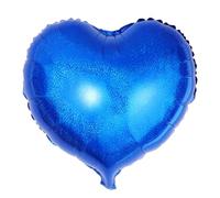 CLISPEED 6 Ballons en Aluminium de Cœur de 18 Pouces en Mylar Bleu, Scellés Hermétiquement et Gonflés Uniformément, Décoration Saint-valentin