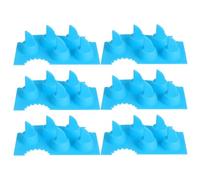 CLISPEED 6 pièces Bac à Glaçons Silicone Forme Requin Moules Originaux pour Glaçons Bonbons Chocolat et Boissons Accessoires pour Fête à Thème Requin
