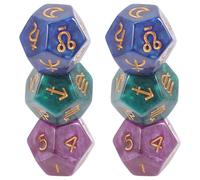 CLISPEED 6 pièces Dés Polyédriques à 12 Faces en Résine Constellation pour Jeux de Plateau Divination Astrologique Dés Légers et Stables pour Jeu de Cartes et Loisirs Lot de 6