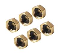 CLISPEED 6 pièces Lot de Bouchons Laiton pour Tuyauterie Jardin et Robinet Capuchons Filetés Femelles avec Joint Caoutchouc Fuite Protection Polyvalente pour Vannes et Raccords