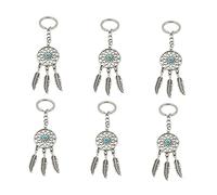 CLISPEED 6 pièces Lot de Porte Clés avec Attrape et Plumes Création Originale et Décoratif pour Clés et Sacs