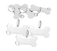 CLISPEED 6 pièces Médaille Chien Inoxydable Forme Os Plaque Nom Gravée pour Collier Étiquette Identification Chien et Chat Résistante