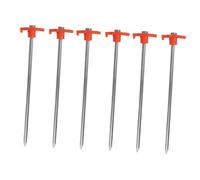 CLISPEED 6 pièces Piquets de Tente Lourds Orange Résistantes Antirouille pour Fixation Au Sol Camping Jardin Plage