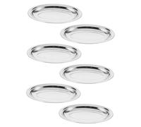CLISPEED 6 Pièces Plateaux Inox Surface Résistante Aux Rayures Plateau de Service Multifonction pour Poisson Desserts Viande et Sushi Facile à Nettoyer