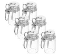 CLISPEED 6 Pièces Porte-clés Mini Bouteille Eau Sainte avec Croix Métallique Transparent Flacon Portable pour Communion Baptême Fête Église Cadeau Souvenir