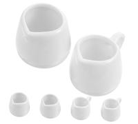 CLISPEED 6 pièces Pots à Sauce Céramique avec Bec Verseur Tasses à Lait Compactes pour Mousse de Café Pichet Multifonction pour Sauces et Boissons Adaptées Maison et Restauration