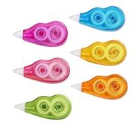 CLISPEED 6 pièces Ruban Correcteur Blanc Ruban Adhésif Pratique et Portable pour Étudiants Correction Instantanée de Documents Écrits Ergonomique et Adapté à École et Couleurs