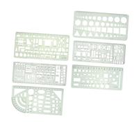 CLISPEED 6 pièces Set de Règles Gabarits Géométriques Plastique Modèles de Dessin pour Mesure Précise Outil Pratique pour Étudiants Architectes et Designers