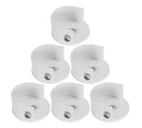 CLISPEED 6 Pièces Support de Tringle à Penderie en U Blanc, Fer Robuste | Montage Rapide sans Outils, Usage pour Tringles, Garage et Salle de Bain