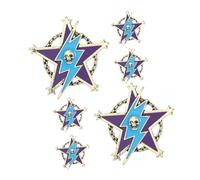 CLISPEED 6 Pièces Vintage Five-pointed Star Brooch Pin For Men Elegant Metal Badge For Suits Jackets Backpacks Compact Pin Accessories