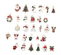 CLISPEED 60 Pièces Breloques à Motifs de Dessins Animés Pendentifs Jolis Éléments pour Création de Bijoux Soi-même Breloque Pendentif de Noël de Noël Style Aléatoire