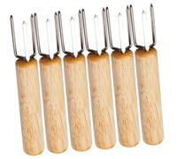 CLISPEED 6pièces Set De Fourchettes à Maïs Réutilisables Pour Barbecue Ustensiles De Cuisine Multifonctionnels Pour Camping Et Usage Quotidien Fourchettes Professionnelles Acier Inoxydable