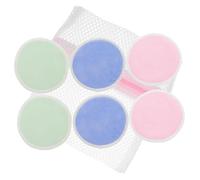 CLISPEED 7pièces Disques Démaquillants Fibre de Bambou Réutilisables et Lavables Éponges Démaquillantes pour Visage Accessoires de Maquillage Set